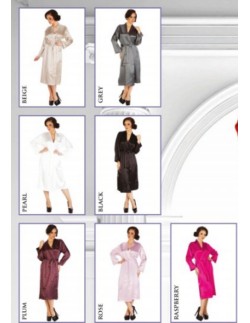 Classic bathrobe ladies' satin long, De Lafense 798 2