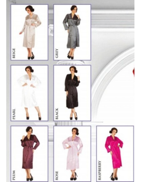Classic bathrobe ladies' satin long, De Lafense 798