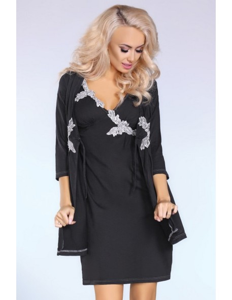 Zaria szlafrok cienki czarny, Livia Corsetti lc...