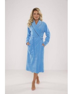 Lydie welur bathrobe ladies' with collar s-2xl, De... 2