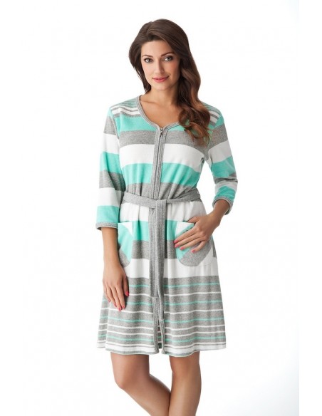 Bathrobe ladies' bawełniany na zipper Dorota FR-070