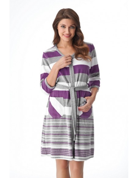Bathrobe ladies' bawełniany na zipper Dorota FR-070