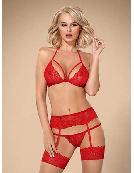 Set red bra + pas + thongs, Obsessive 838-seg-3