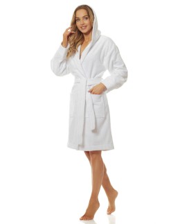 Bathrobe ladies' bawełniany short with hood L&L 2101