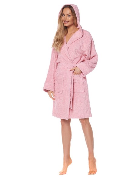 Bathrobe ladies' bawełniany short with hood L&L 2101