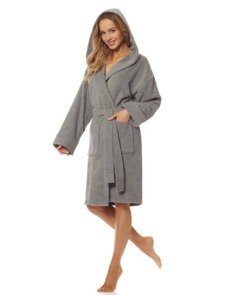Bathrobe ladies' bawełniany short with hood L&L...