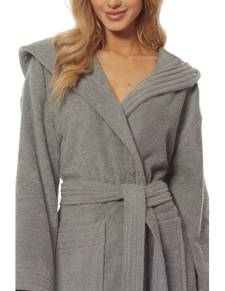 Bathrobe ladies' bawełniany short with hood L&L 2101
