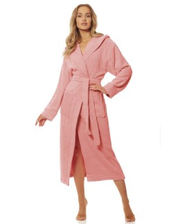 Bathrobe ladies' bawełniany long with hood L&L 2102