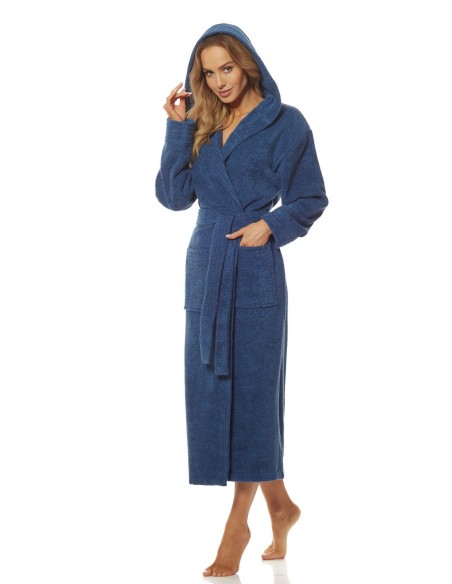 Bathrobe ladies' bawełniany long with hood L&L 2102