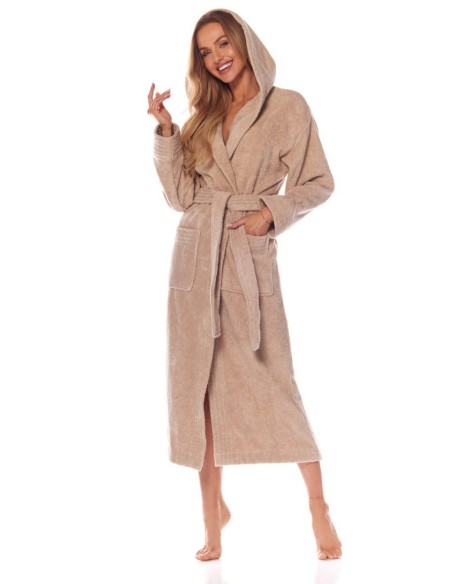 Bathrobe ladies' bawełniany long with hood L&L 2102