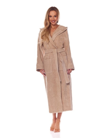 Bathrobe ladies' bawełniany long with hood L&L 2102