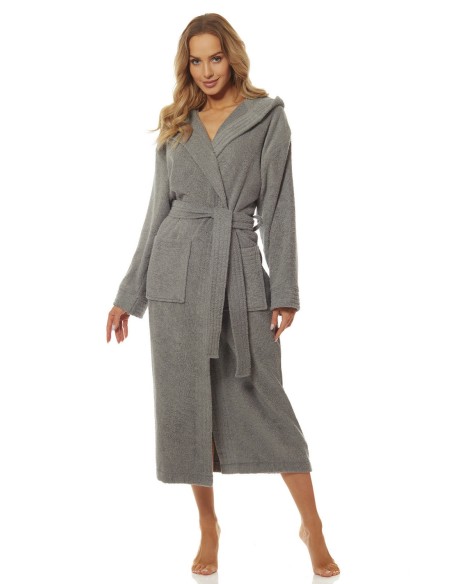 Bathrobe ladies' bawełniany long with hood L&L 2102
