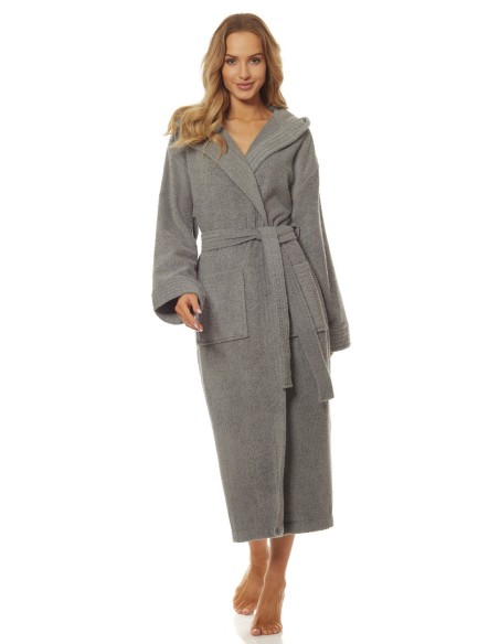 Bathrobe ladies' bawełniany long with hood L&L 2102