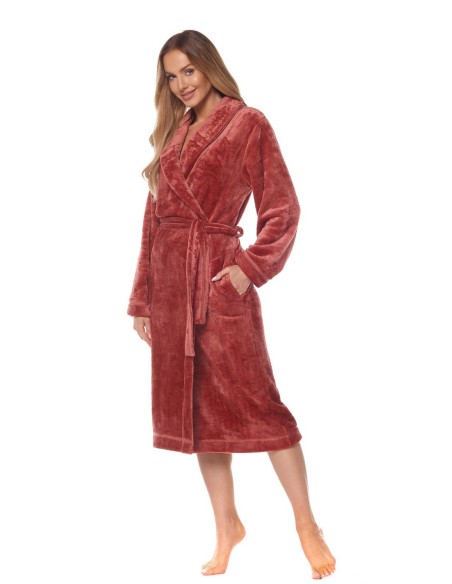 Bathrobe ladies' ciepły long L&L Flower 2123