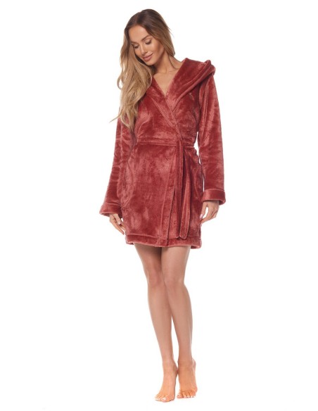 Bathrobe ladies' ciepły short with hood L&L Rabbit 2121
