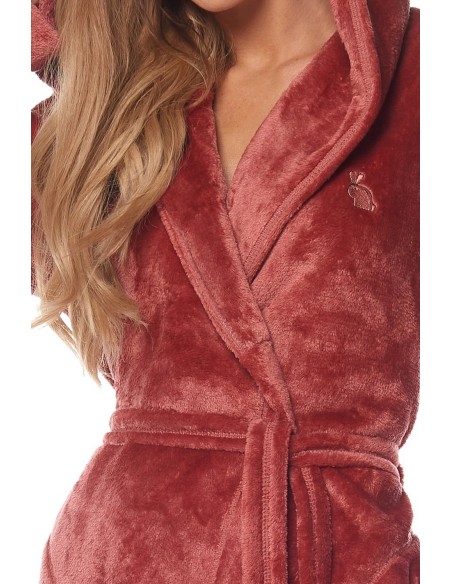 Bathrobe ladies' ciepły short with hood L&L Rabbit 2121