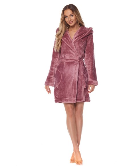 Bathrobe ladies' ciepły short with hood L&L Rabbit 2121