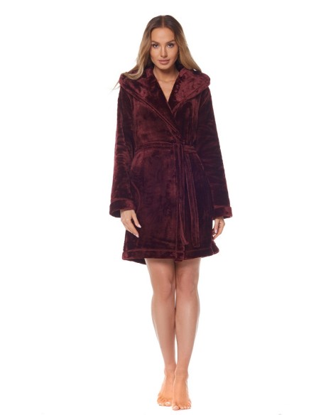 Bathrobe ladies' ciepły short with hood L&L Rabbit 2121