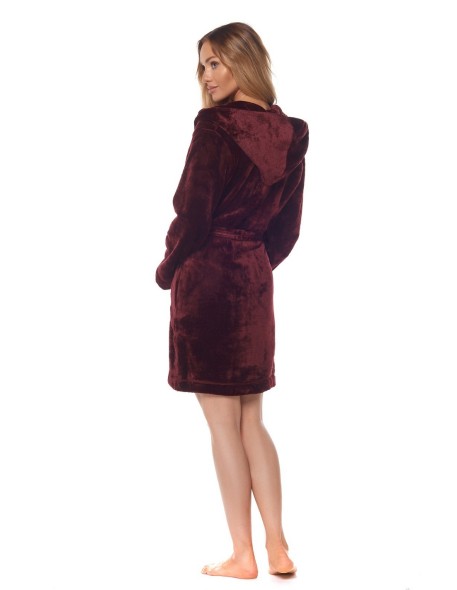 Bathrobe ladies' ciepły short with hood L&L...
