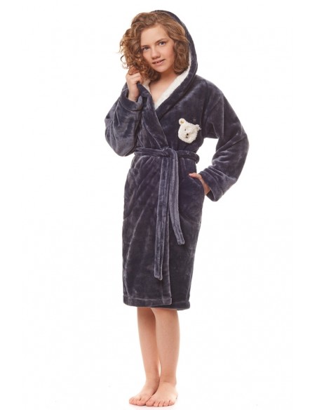 Bathrobe dziecięcy ciepły with hood L&L 2152 158-164
