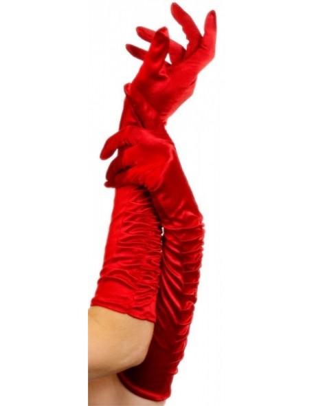 Rękawiczki długie deluxe - czerwone, Smiffys