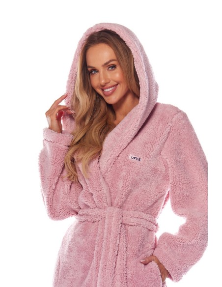 Bathrobe ladies' ciepły long with hood L&L Brandi 2205