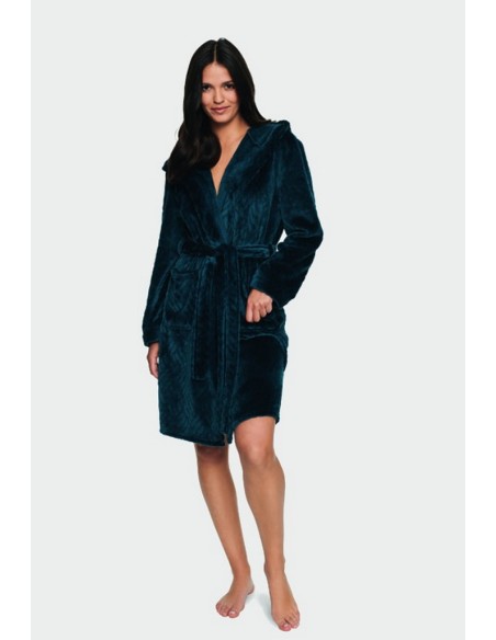 Bathrobe ladies' ciepły short with hood Henderson Home 40146