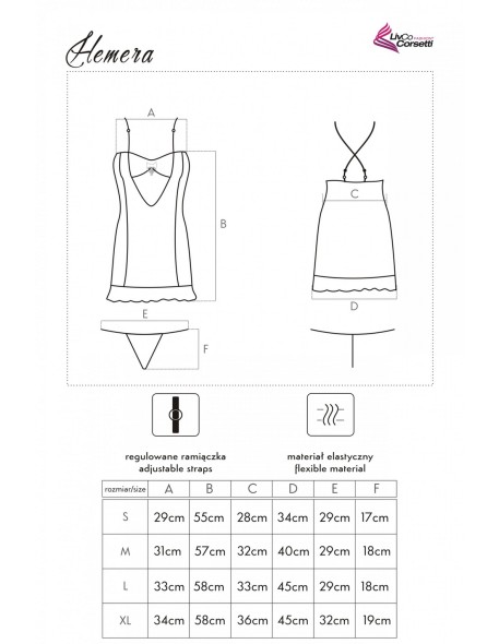 Hemera t-shirt night with thongs, Livia...