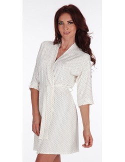 Dots bathrobe ladies' short, De Lafense 526