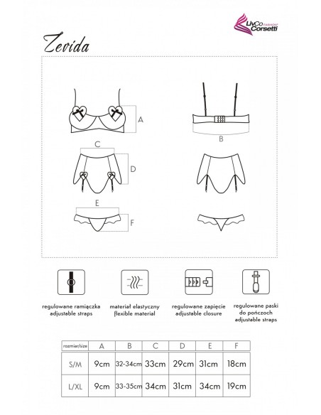 Zevida set bra + pas + thongs, Livia Corsetti lc 90110