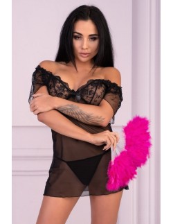 Miguela t-shirt night with thongs black, Livia Corsetti...