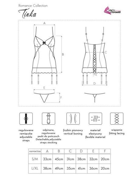 Tinka corset with thongs pink, Livia Corsetti...