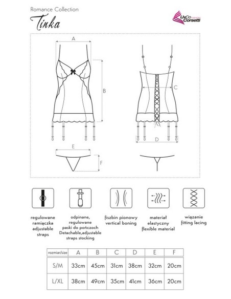 Tinka gorset ze stringami różowy, Livia Corsetti lc 90180 