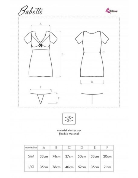 Babette t-shirt night with thongs, Livia...