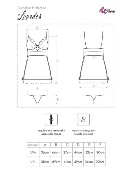 Lourdes t-shirt night with thongs, Livia Corsetti lc 90244