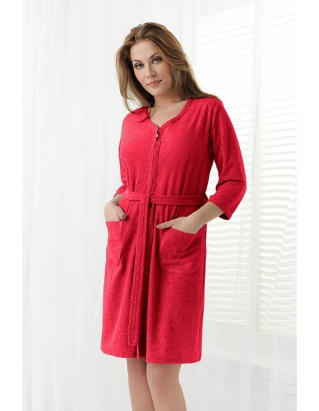 Bathrobe ladies' bawełniany na zipper Dorota FR-079