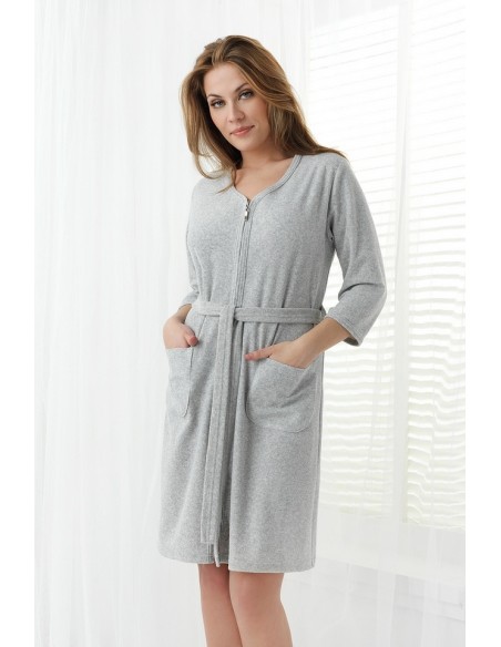 Bathrobe ladies' bawełniany na zipper Dorota FR-079