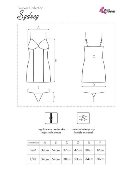 Sydney t-shirt night with thongs navy blue, Livia Corsetti lc 90291