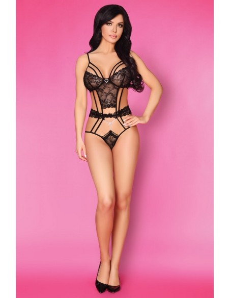 Body koronkowe czarne Sopheap Cofashion CF 90392 