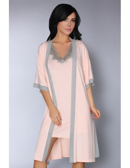 Aoidea szlafrok damski z krótkim rękawem, Livia Corsetti lc 90375 