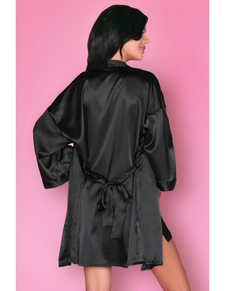 Dorettela bathrobe ladies' satin black, Livia...