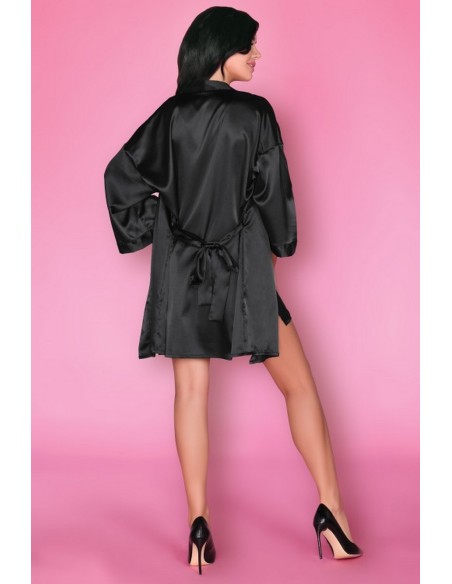 Dorettela szlafrok damski satynowy czarny, Livia Corsetti lc 90394 