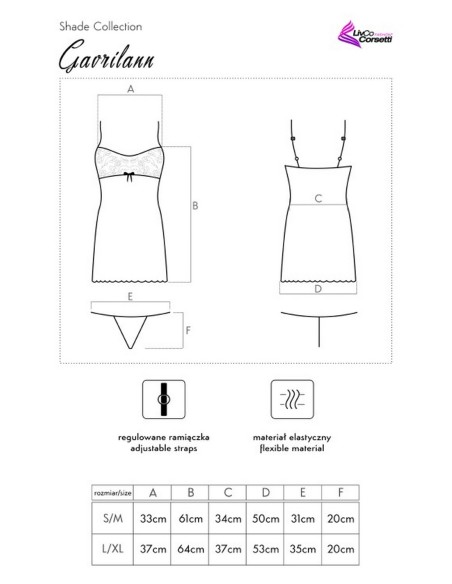 Gavrilann koszulka nocna ze stringami czarna, Livia Corsetti lc 99245 