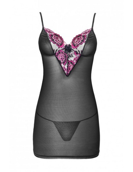 Loritan t-shirt night with thongs black, Livia...