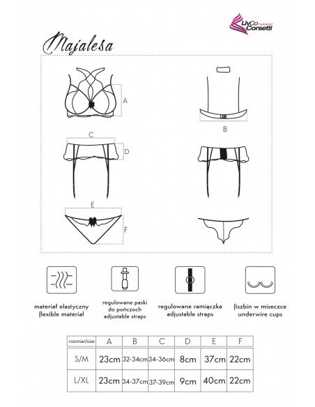 Majalesa komplet biustonosz + pas + stringi, Cofashion lc 90526