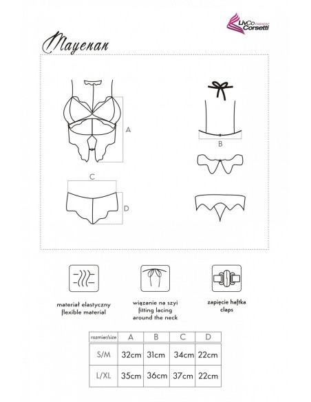 Mayenan komplet biustonosz + stringi czarny, Livia Corsetti lc 90527 