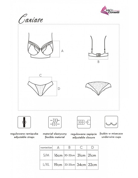 Caniave komplet biustonosz + figi czarny, Livia...