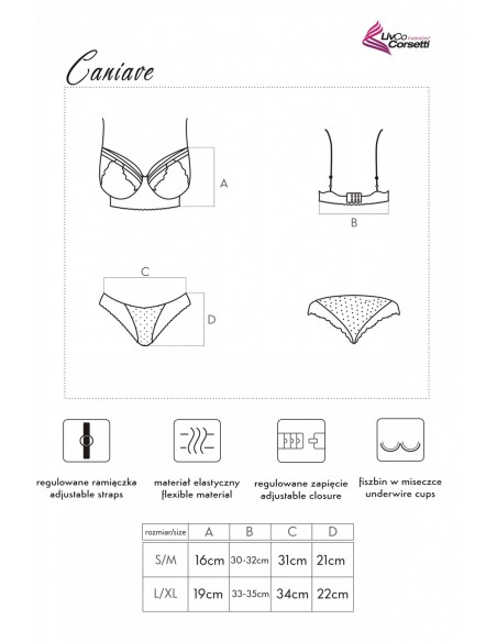 Caniave komplet biustonosz + figi czarny, Livia Corsetti lc 90547 xx 