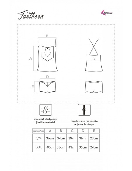 Fanthera komplet satynowy koszulka + spodenki, Livia Corsetti lc 90561 