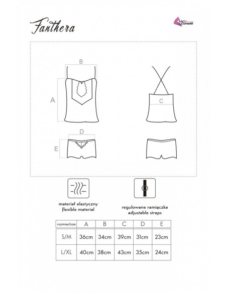 Fanthera komplet satynowy koszulka + spodenki, Livia Corsetti lc 90561 